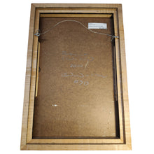 Load image into Gallery viewer, Back of painting with handwritten inscription “Parking Lot Honda Civic 2000 Edward Thomas #313.”