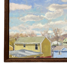 Load image into Gallery viewer, close up of Edward Thomas' signature on painting titled "Rooftops"