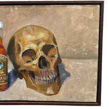 Load image into Gallery viewer, Close-up of the skull in Edward Thomas’s still life painting.