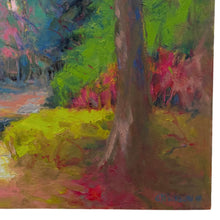 Load image into Gallery viewer, Detail of the artist signature and textured painted surface.