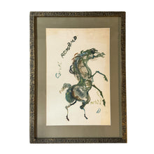 Load image into Gallery viewer, Alternate full view of Pietro Lazzari's Cavallo Romano, showing the complete composition presented within its decorative frame and matting.