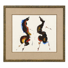 Load image into Gallery viewer, Full view of Pietro Lazzari's Due Cavalli, an attributed watercolor on paper depicting two horses through bold gestural forms and energetic brushwork.