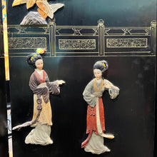 Load image into Gallery viewer, Folding Screen w Carved Stone