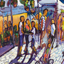 Load image into Gallery viewer, Randy Smith Oil on Wood: "Charlottesville City Market"