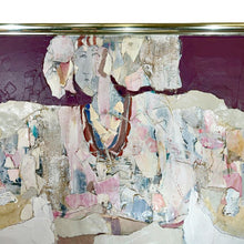 Load image into Gallery viewer, Close-up of central figure’s face showing expressive brushwork and textured surface in Dorothy Norris Moses painting.