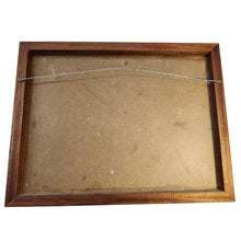 Load image into Gallery viewer, Back of painting showing plain panel with hanging hardware and no visible inscription.