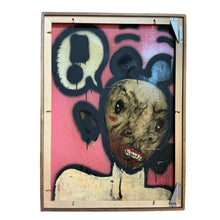 Load image into Gallery viewer, Detail of reverse side of Emmeric Konrad double-sided artwork highlighting composition and painted surface.