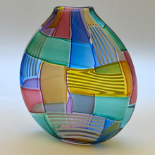 Load image into Gallery viewer, Angled view of Twig glass vase by Jeffrey P’an displayed in an interior setting highlighting form and transparency.