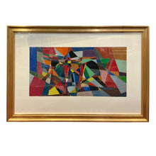 Load image into Gallery viewer, Abstract composition by Marcia Schwan with interlocking geometric forms in a bold, multicolored palette.