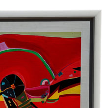 Load image into Gallery viewer, Detail of upper right section of Marcia Schwan Steeple In The Middle painting highlighting abstract composition and color.