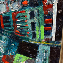 Load image into Gallery viewer, Detail of Marcia Schwan abstract painting showing layered paint and varied surface texture.