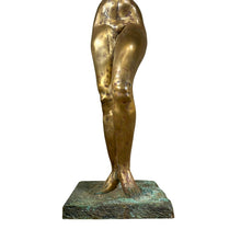 Load image into Gallery viewer, Detail of legs and stance highlighting musculature and bronze finish.