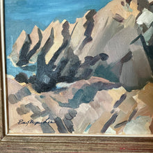 Load image into Gallery viewer, Artist signature visible in lower corner of Percy Myron Lee Rockport Cliffs painting.
