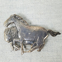 Load image into Gallery viewer, Running Horse &amp; Buffalo Sterling Bolo (No Cord)
