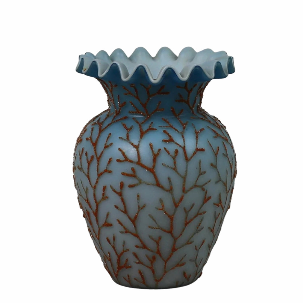 Antique Coralene Reef Vase