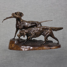 Load image into Gallery viewer, Bronze Hunting Dogs Sculpture
