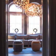 Load image into Gallery viewer, David Trubridge 31" Yellow "Coral" Pendant, New in Box