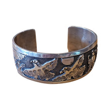 Load image into Gallery viewer, Signed Lloyd Becenti Sterling Overlay Cuff

