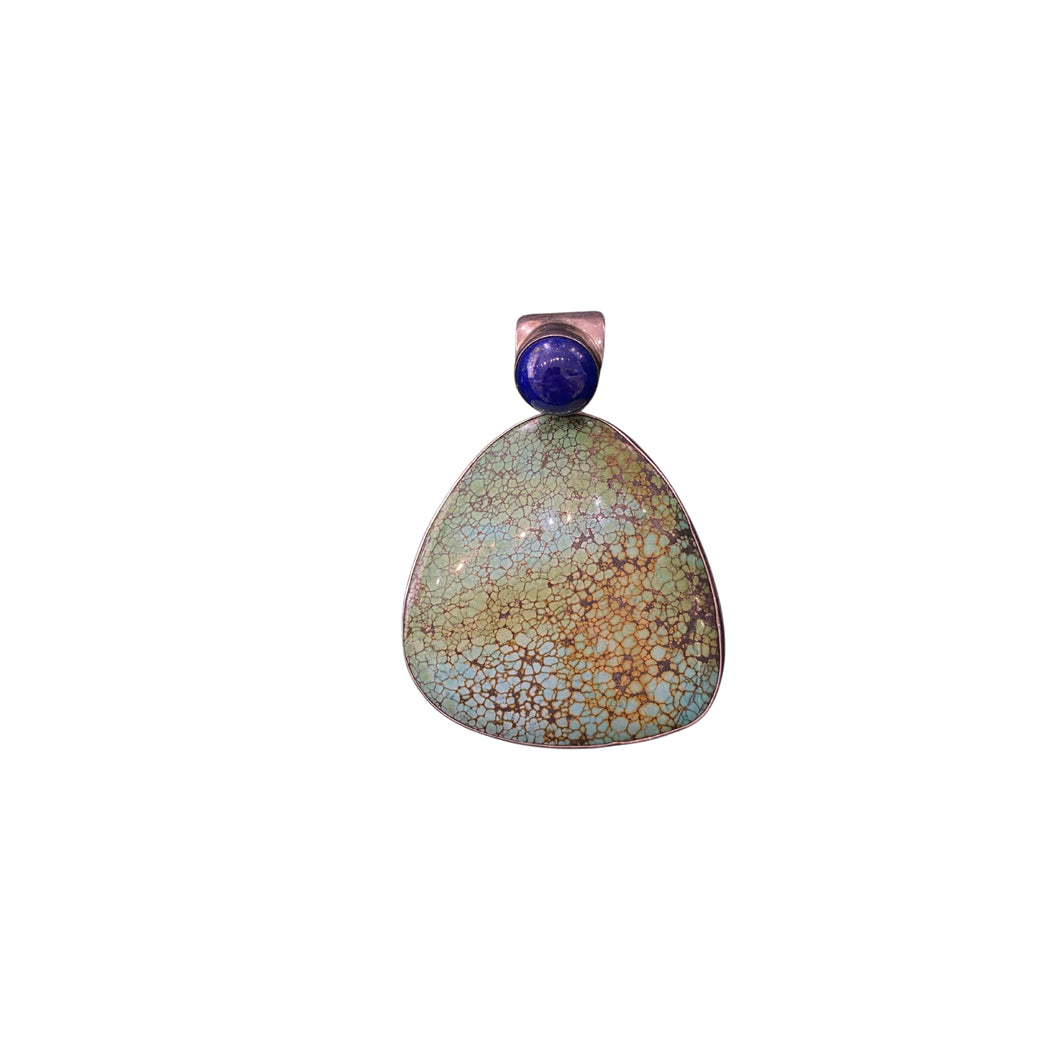 Large Turquoise & Lapis Pendant