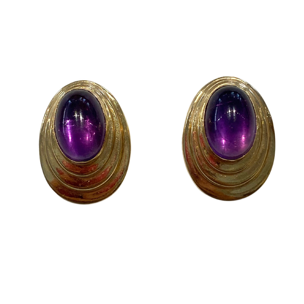 Amethyst Cabachon Earrings