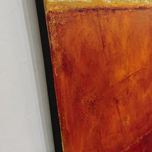 Load image into Gallery viewer, Angled view of the left edge of a Jim Pittman acrylic painting showing textured layers and painted canvas edge.
