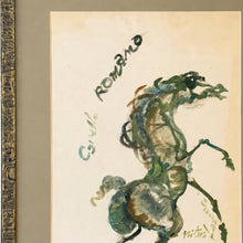 Load image into Gallery viewer, Close-up detail of Cavallo Romano highlighting the horse's dynamic form, energetic linework, and expressive watercolor technique.
