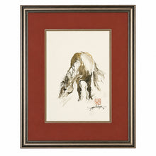 Load image into Gallery viewer, Full view of N. C. Nguyen's Grazing Horse #1 (1999), a watercolor on paper depicting a grazing horse.
