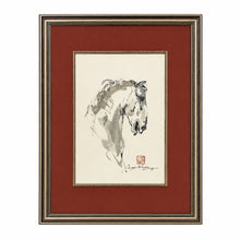 Load image into Gallery viewer, Full view of N. C. Nguyen's Horse Profile (1999), a watercolor on paper depicting a horse's head in profile with loose, expressive brushwork.
