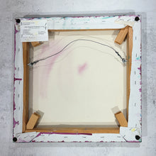 Load image into Gallery viewer, Back of painting showing canvas, stretcher bars, and framing details.
