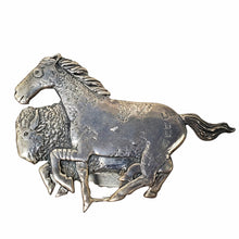 Load image into Gallery viewer, Running Horse &amp; Buffalo Sterling Bolo (No Cord)
