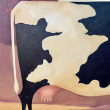Load image into Gallery viewer, Close-up of cow figure in Gayle Cerlan painting highlighting form and composition.
