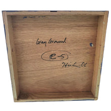 Load image into Gallery viewer, Back of “Grey Ground” panel 1 showing signature and board.

