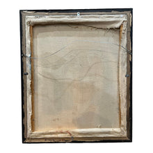 Load image into Gallery viewer, Reverse of Groucho Marx oil painting showing back of canvas and frame construction.
