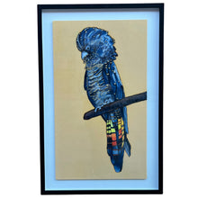Load image into Gallery viewer, Red Tailed Black Cockatoo painted on silk
