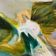 Load image into Gallery viewer, Close-up of Irving Kaufman painting highlighting abstract forms and color transitions.
