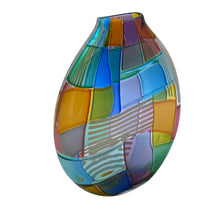 Load image into Gallery viewer, Side angled view of Twig glass vase by Jeffrey P’an showing elongated neck and flowing organic shape.

