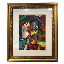 Load image into Gallery viewer, Jorge Paez Vilaro abstract oil painting from Uruguay depicting two figures in bold geometric color blocks
