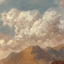 Load image into Gallery viewer, Cloud-filled sky and mountain ridgeline in Joseph Horlor landscape painting.
