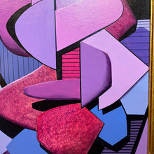 Load image into Gallery viewer, Detail of Hidden Cross painting by Kenneth Licht showing layered geometric shapes and textured paint surface.
