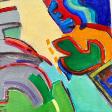 Load image into Gallery viewer, Detail of intersecting forms and color fields highlighting texture and movement within the composition.
