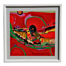 Load image into Gallery viewer, Acrylic painting titled Steeple In The Middle by Marcia Schwan featuring bold abstract composition with red, green, and black forms.
