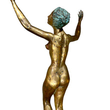 Load image into Gallery viewer, Rear view of sculpture showing back, stance, and arm positioning.
