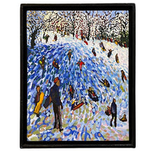 Load image into Gallery viewer, Oil painting of a snowy hillside with figures at Washington Park by Randy Smith
