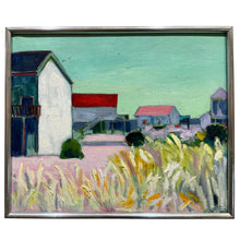 Load image into Gallery viewer, Coastal painting by Sally Turner depicting beach houses and tall grasses in Sandbridge, Virginia.
