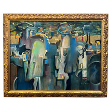 Load image into Gallery viewer, Signed abstract oil painting titled Woman with Hat
