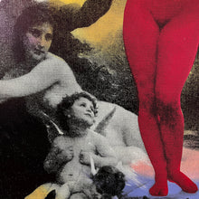 Load image into Gallery viewer, Detail of grouped classical figures beneath color overlay, highlighting contrast and texture.
