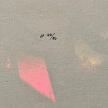 Load image into Gallery viewer, Detail showing artist proof notation on canvas.
