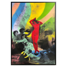 Load image into Gallery viewer, A colorful artwork featuring multiple figures with a prominent red central figure, set against a multicolored background.
