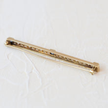 Load image into Gallery viewer, Antique gold Strobell &amp; Crane Pin Sapphire
