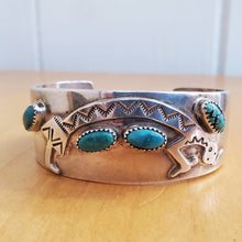 Load image into Gallery viewer, Native American Turquoise Sterling Cuff
